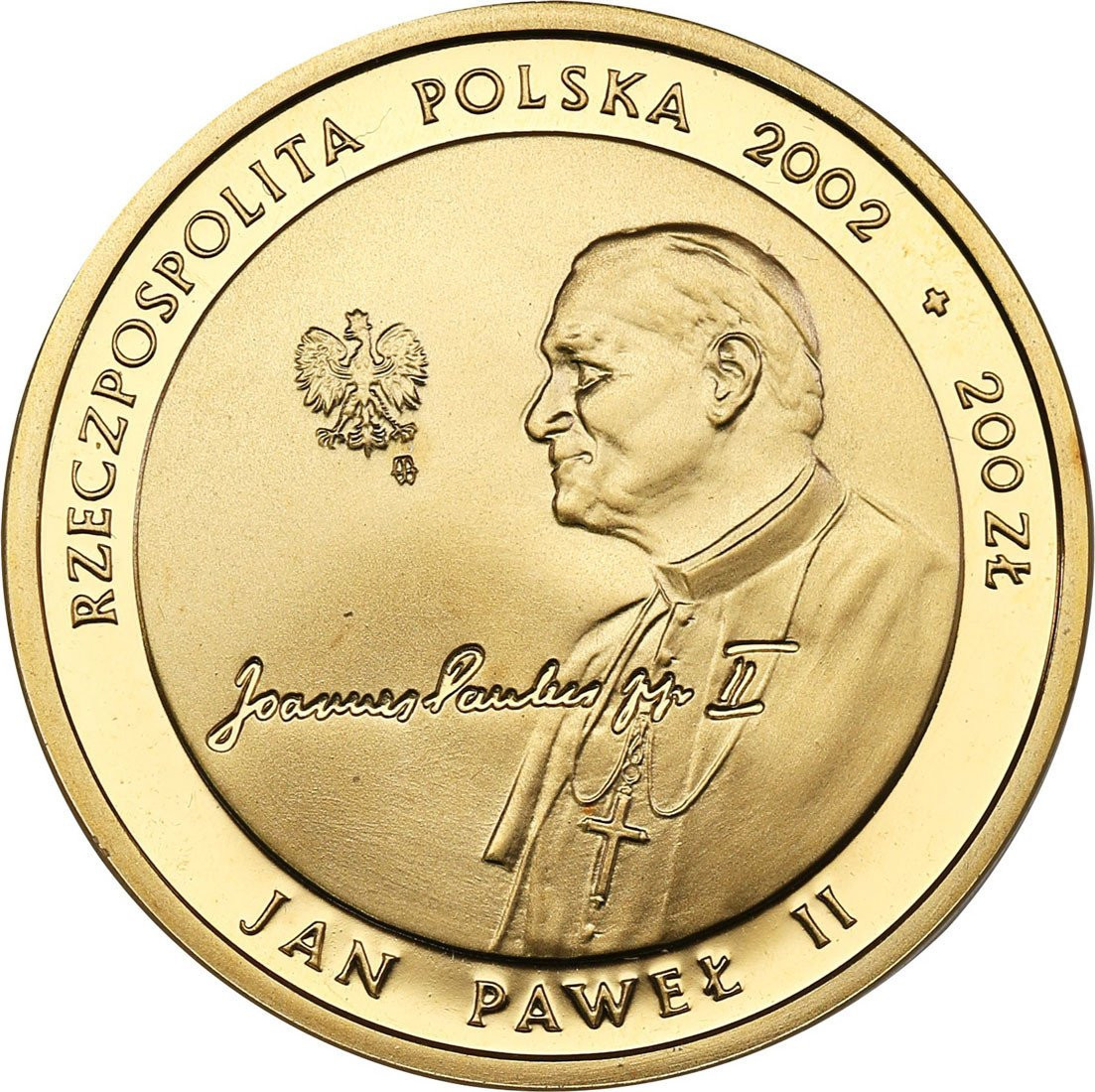 III RP 200 złotych 2002 Papież Jan Paweł II - Pontifex Maximus st.L